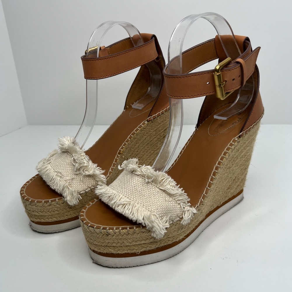 See By Chloe Glyn Espadrille Wedge Sandals Size EU 39